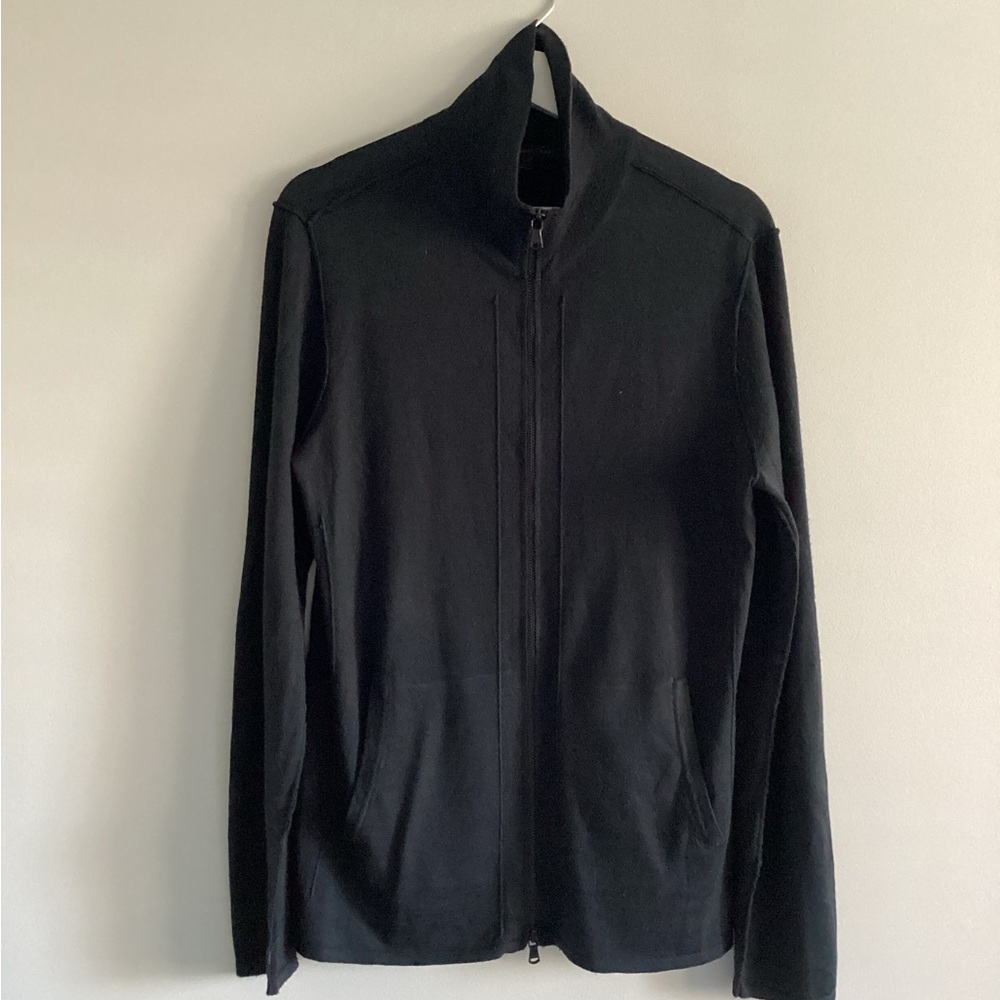 John Varvatos ⭐️ USA Full Zip Mock Neck Cardigan, Size M